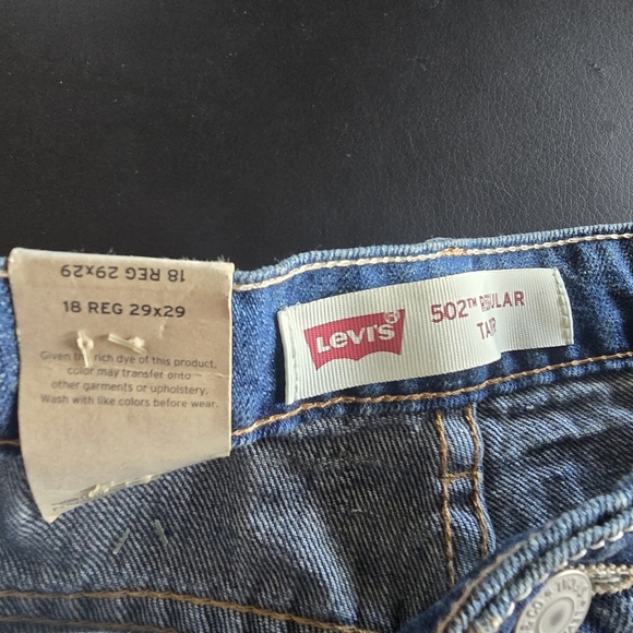 Levi's 502 Regular Taper Jeans - Blue 29x29 boys 18 regular - Picture 3 of 3